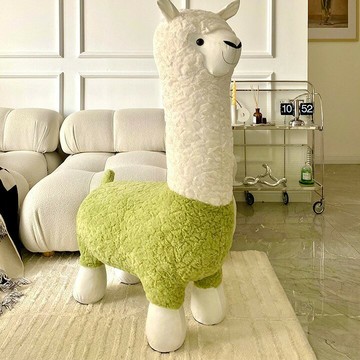 ??快速出貨 可開發票 小凳子 矮凳 小板凳 創意羊駝公仔凳網紅換鞋凳家用門口卡通穿鞋凳小朋友兒童動物坐凳