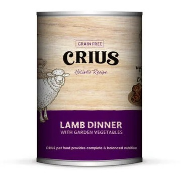 【CRIUS 克瑞斯】天然紐西蘭無穀犬用主食餐罐-牧野羊 375G-12罐