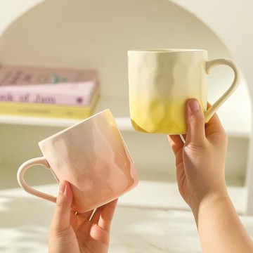 漸變馬克杯陶瓷喝水杯家用特別好看的漂亮杯子辦公室咖啡杯