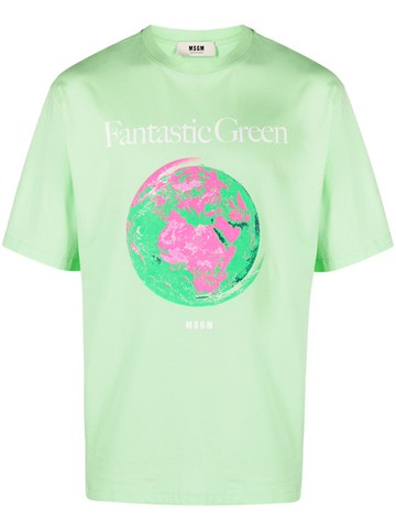 MSGM - Fantastic Green organic cotton T-shirt - unisex - Organic Cotton - XXS
