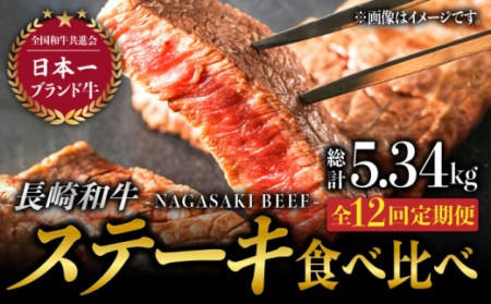 贅沢 長崎和牛 ステーキ食べ比べ   サーロイン ランプ ヒレ ザブトン いちぼ ミスジ ステーキ肉 赤身 牛肉 和牛 焼肉 [BAJ090]