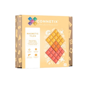 澳洲 Connetix 粉彩磁力積木-橘黃底板2入組|磁性積木