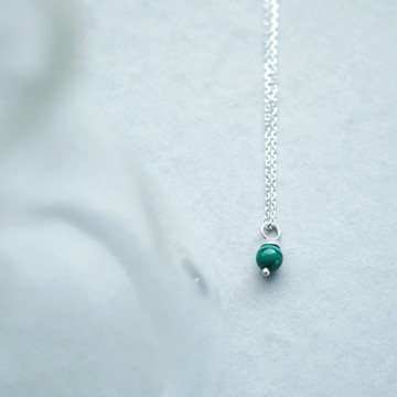 天然石 赤 જેથી 迷你 項鍊 純銀 925