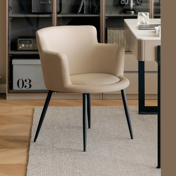 hoi!源氏木語圓潤造型雲柔皮咖啡辦公椅 S05141