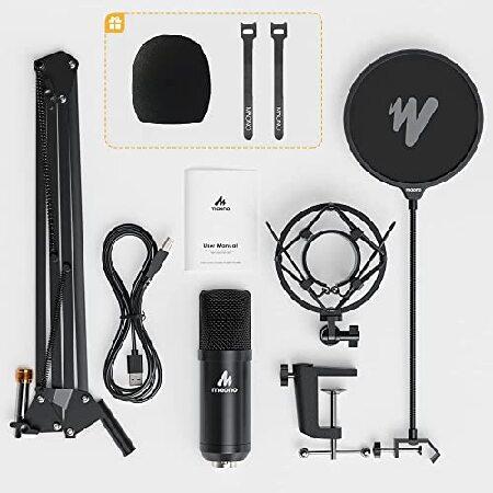 USB Microphone Kit 192KHZ 24BIT Plug ＆ Play MAONO AU-A04 USB Computer Cardioid Mic Podcast Condenser Microphone with Professional Sound C(並行輸入品)