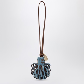Blue/brown nappa leather charm