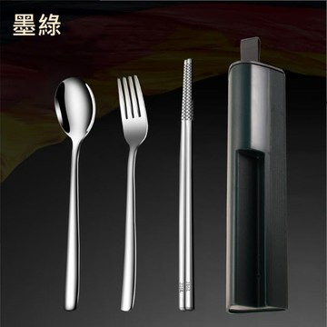 316L手機架便攜式環保餐具1入-墨綠_廠商直送