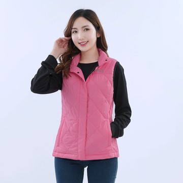 遊遍天下 女款激瘦菱格90％羽絨背心GV22010 粉紅