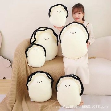 可愛小眾少女心羽絨棉牡蠣生蠔抱枕睡覺毛絨娃娃家居擺件超軟玩偶