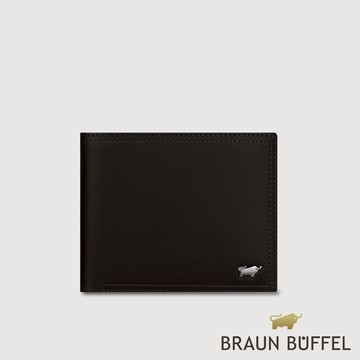 【BRAUN BUFFEL】斯杜迪歐 4卡零錢袋皮夾-黑色(德國小金牛台灣總代理)/BF566-315-BK