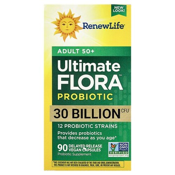 Renew Life, Ultimate Flora™ 益生菌，50 歲以上成年人，300 億 CFU，90 粒緩釋全素膠囊