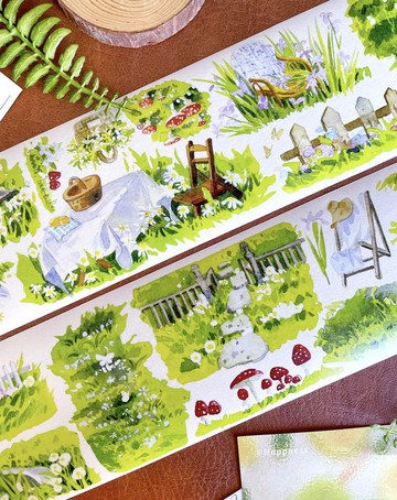 憩園畫境 田園小景 水彩風景 PET 和紙膠帶