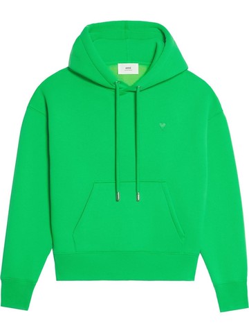AMI Paris - Ami de Coeur embroidered hoodie - unisex - Recycled Polyester/Organic Cotton - L - Green