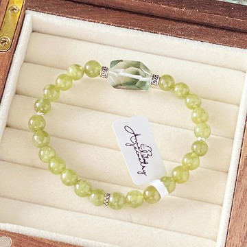 Amelia Jewelry丨無憂丨景觀綠幽靈沙弗萊925純銀原創設計手鍊