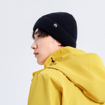 拓路者美利奴羊毛帽男女冬季帽子加厚黑色冷帽保暖護耳針織毛線帽