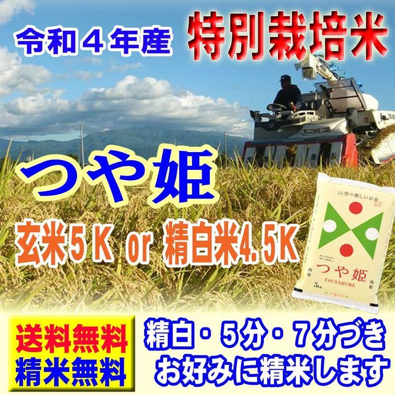 令和4年産 特A米 山形産 特別栽培米 つや姫 5kg JAおきたま 出荷日精米 (白米精米（精米後約4.5kg）)