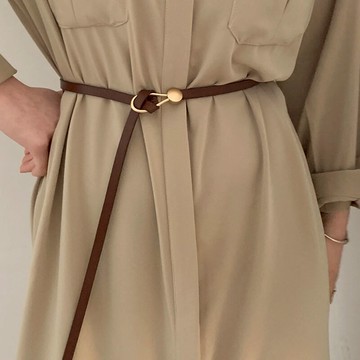 腰鏈腰帶打結細腰帶西裝配連衣裙子女裝飾襯衫收腰時尚黑色小皮帶【淘夢屋】