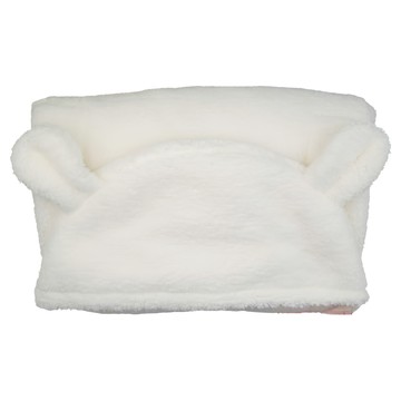 PUKU 藍色企鵝 雪花造型包巾，70x62cm，舒適棉感保暖透氣  白色