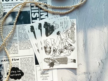 戀愛女子 描圖紙貼紙 105 x 148