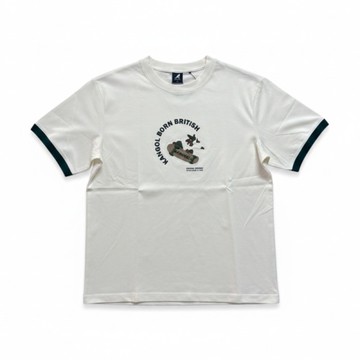 KANGOL 短T 米白 微落肩 袋鼠滑板 短袖 中性 6625100801