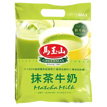 馬玉山 抹茶牛奶 100%紐西蘭奶粉使用 無添加香料 無添加奶精  15g  14包  1袋
