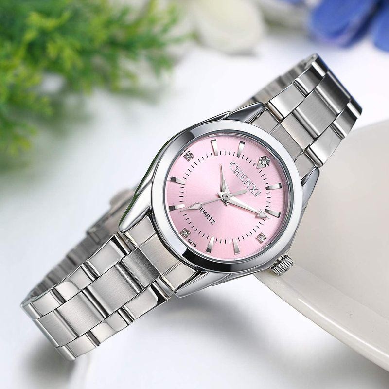 【色: ピンク】JewelryWe レディース 腕時計 おしゃれ 防水 ブランド