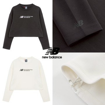 【New Balance】 NB 短版長袖上衣_女性_杏/深灰任選_NDF34232DKG/NDF34232IV