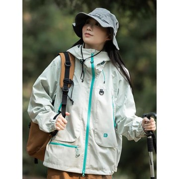 (免運)工裝連帽城市戶外小個子寬松三防三合一沖鋒衣男女外套2025春新款