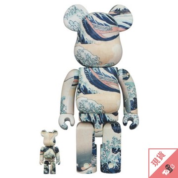 （現貨）BEARBRICK 葛飾北斎 神奈川沖浪裏 100％ & 400％正版 大娃 公仔  設計師玩具 限量 玩具有毒