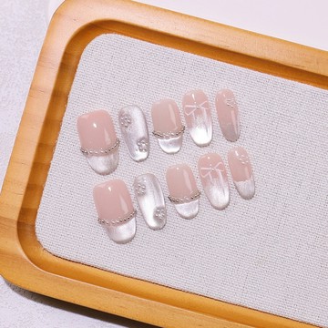 🎀Hannah🎀新款精品純手工穿戴甲奶油小香高端光療美甲小清新可拆卸氣質顯白IOL29