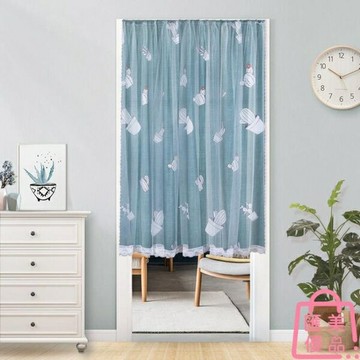 魔鬼氈門簾免打孔臥室布簾家用擋風簾子遮擋布【聚寶屋】