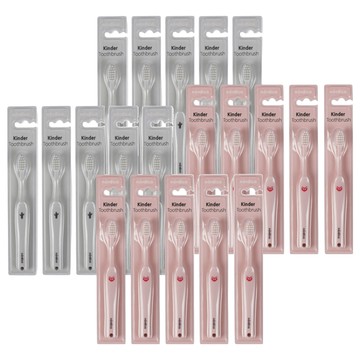 nordico 女童牙刷 16cm  灰色+粉色  10支  2組