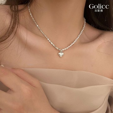 【Gulicc】古莉可 項鍊 青春愛戀珍珠愛心鎖骨鍊