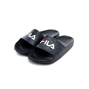 FILA官方直營 SLEEK SLIDE Contour 中性休閒拖鞋-黑 4-S355Z-001