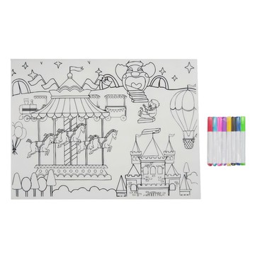 食品級矽膠畫畫餐墊 30x40公分  遊樂園 白色  1個