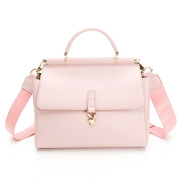 PLAYBOY - 雙開手提包附長背帶 Symmetrical系列 - 粉色/541-3801-12-7