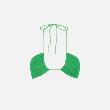 MC2 Saint Barth Woman Green Crinkle Bandeau Top
