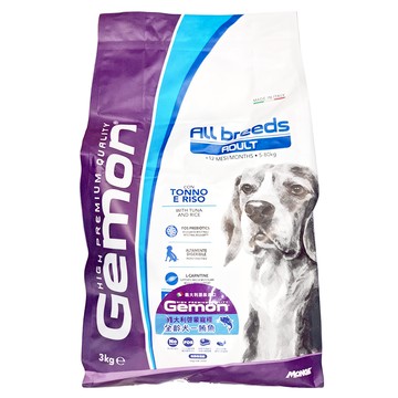 Gemon 啟蒙 義大利製 鮪魚 中/大型成犬飼料  3kg  1袋