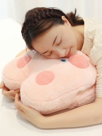 暖手抱枕毯子二合一午睡办公室午休神器毛毯睡觉车内枕头被子两用 99購物節