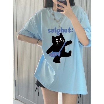 【PRPN】100%純棉 女生 t恤 美式短袖 棉質上衣 嘻哈T恤 ins 風衣服 圓領短袖 寬鬆短袖 打底衣