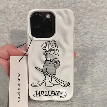 辛普森惡魔適用蘋果17Promax手機殼iPhone16Plus軟殼15隕石紋理14大孔13波浪紋12趣味11保護殼