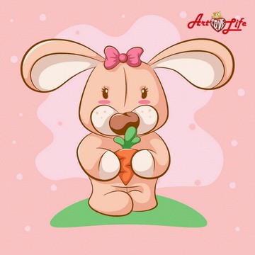 【ArtLife 藝術生活】DA2877粉紅邦妮_20x20cm含框 DIY 數字油畫 彩繪 全館現貨
