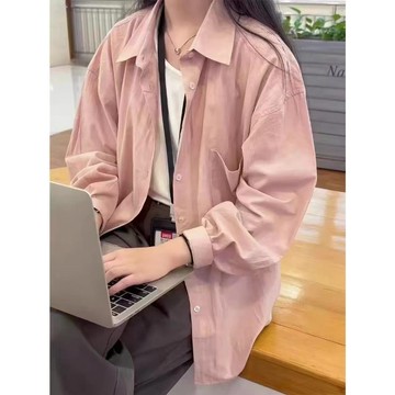 【佈小九】👚有貨👚 新款韓版疊穿純棉襯衫女外穿寬鬆遮肉顯瘦襯衣開衫長袖上衣 小個子襯衫 簡約襯衫 上衣女