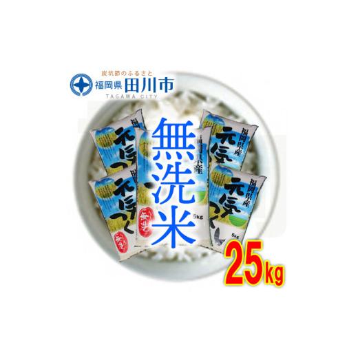 ふるさと納税 福岡県 田川市 福岡県産元気つくし 無洗米 25kg(5kg×5)