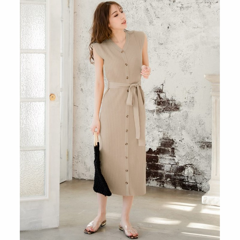 ジュリアブティック フロントボタンフレンチスリーブニットワンピース ワンピース 春 きれいめ ロング レディース ニットワンピース タイトワンピース 膝丈 フレンチ レディース ベージュ One Julia Boutique 通販 Lineポイント最大get Lineショッピング