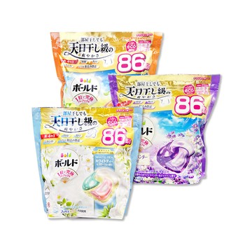 P&G 日本Bold強洗淨4合1消臭柔軟香氛洗衣凝膠球86顆/袋(薰衣草茉莉香/白茶鈴蘭香_2款可選)