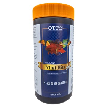 OTTO 建興水族 小型魚漢堡飼料 Mini Bits 額外添加維生素和微量元素 400g 台灣製造  1瓶