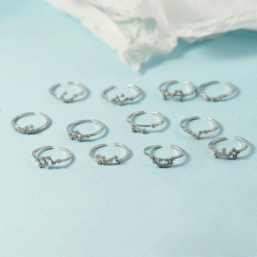 🔥現貨24H秒出🔥星座開口戒指 戒指 女生戒指 開口戒 可調式戒指 鋯石戒指 細戒 簡約戒指 百搭配件 日系飾品 韓系