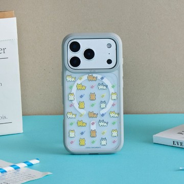 黃阿瑪全身像素亂花極光霧透MagSafe iPhone手機殼