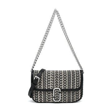 [平輸版] 【MARC JACOBS】 THE MONOGRAM J MARC 編織緹花翻蓋兩用包(迷你/黑)真品平輸